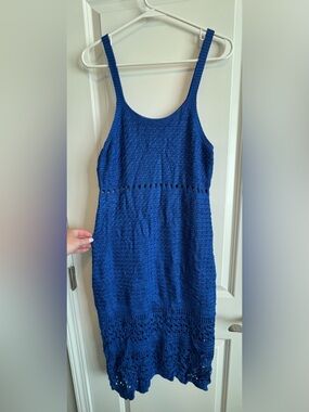 Women’s Blue Crochet Swim Coverup Dress